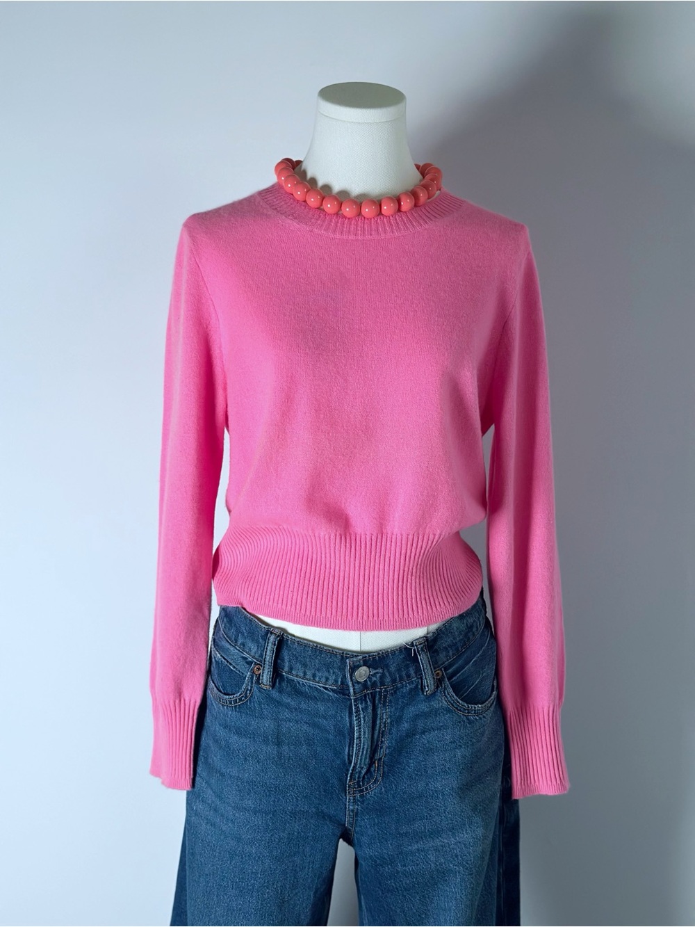J.Crew Excellent Condition 100% Cashmere Cropped Sweater Women’s M Neon Pink